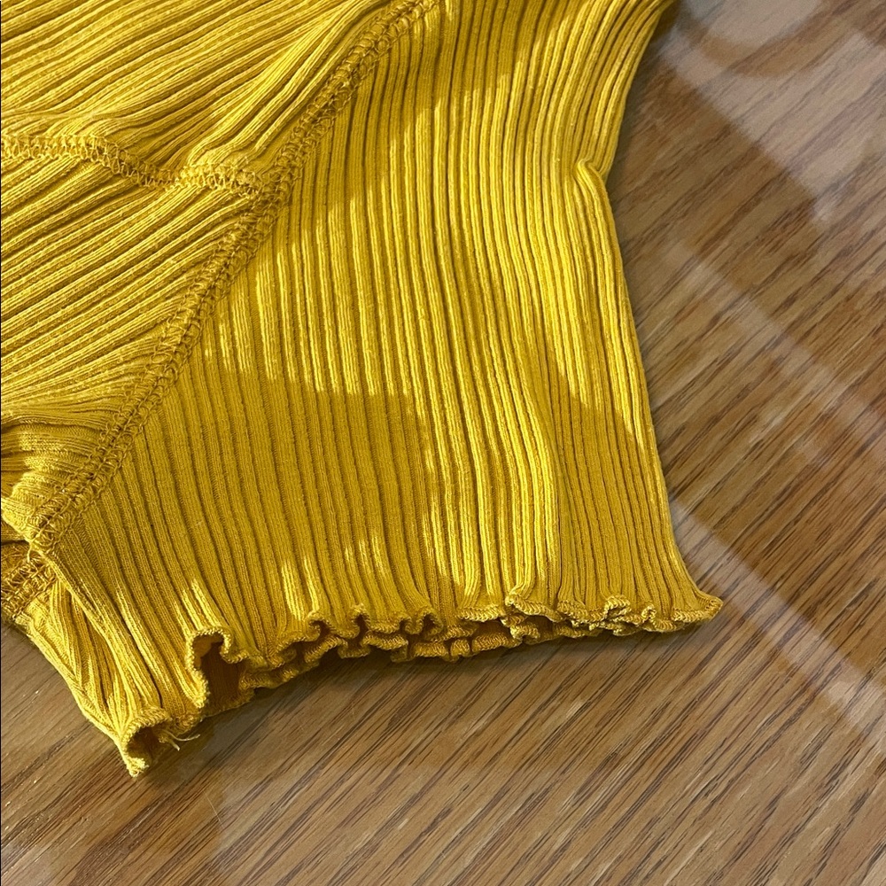 Wild Fable Mustard Ribbed Short Sleeve Tee - Picture 9 of 13